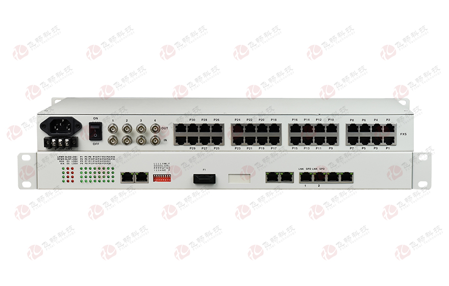 32路電話+8E1+4GE+4路串口 電話光端機(jī)(19英寸1U)